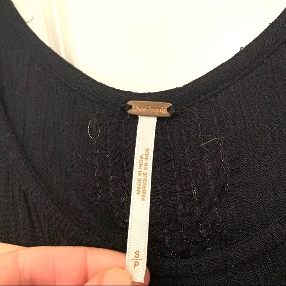 Free People Bad Girls Do it Well Embellished Beaded Black Tank Top size Small - Picture 9 of 14